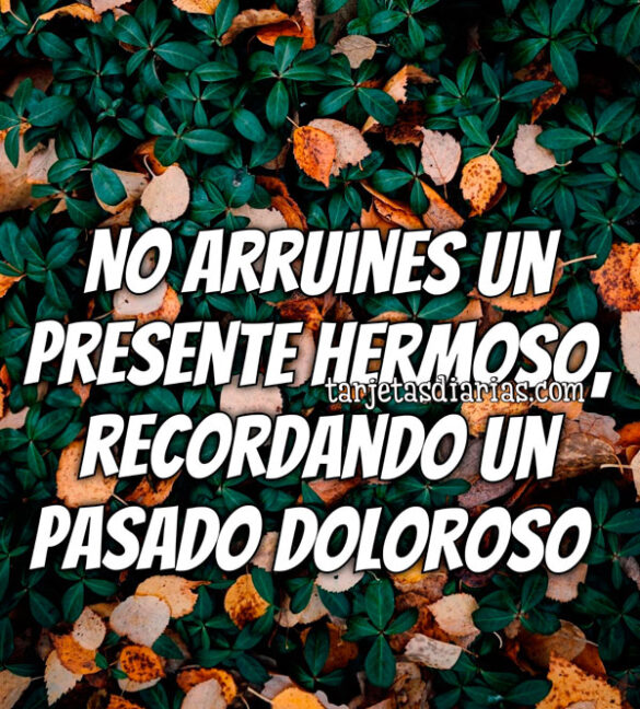 NO ARRUINES UN PRESENTE HERMOSO, RECORDANDO UN PASADO DOLOROSO