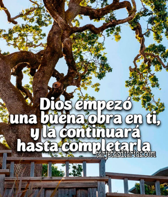 DIOS EMPEZÓ UNA BUENA OBRA EN TI, Y LA CONTINUARÁ HASTA COMPLETARLA