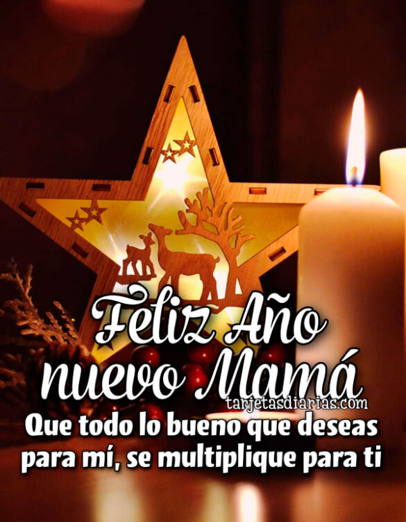 FELIZ AÑO NUEVO MAMÁ. QUE TODO LO BUENO QUE DESEAS PARA MÍ, SE MULTIPLIQUE PARA TI