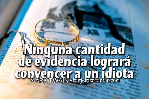NINGUNA CANTIDAD DE EVIDENCIA LOGRARÁ CONVENCER A UN IDIOTA
