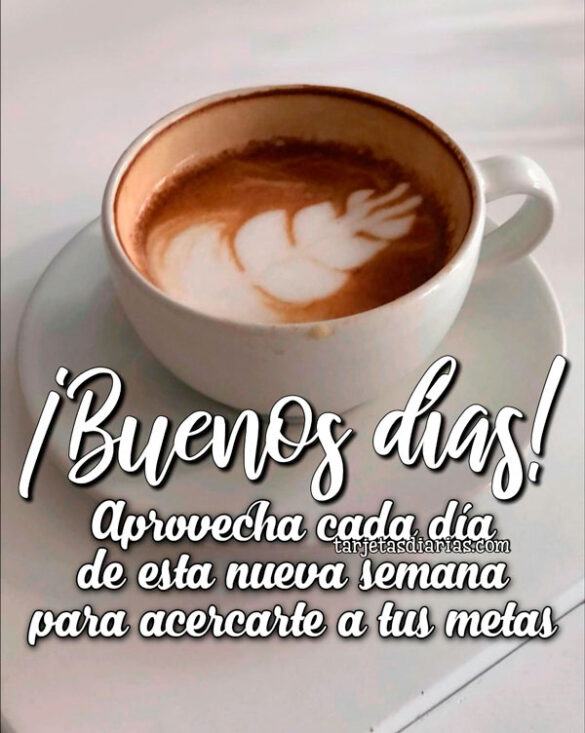 ¡BUENOS DÍAS! APROVECHA CADA DÍA DE ESTA NUEVA SEMANA PARA ACERCARTE TUS METAS