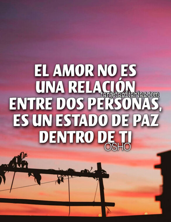 EL AMOR NO ES UNA RELACIÓN ENTRE DOS PERSONAS, ES UN ESTADO DE PAZ DENTRO DE TI