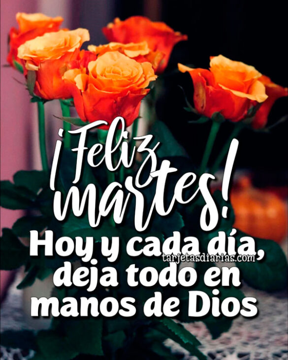 ¡FELIZ MARTES! HOY Y CADA DÍA, DEJA TODO EN MANOS DE DIOS