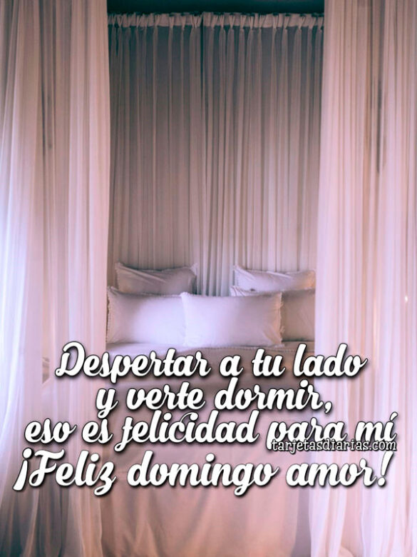 DESPERTAR A TU LADO Y VERTE DORMIR, ESO ES FELICIDAD PARA MÍ ¡FELIZ DOMINGO AMOR!