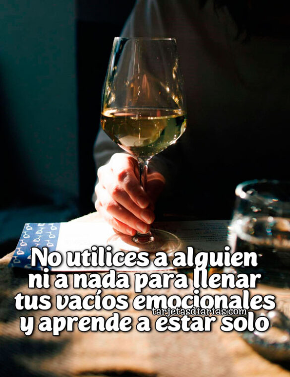 NO UTILICES A ALGUIEN NI A NADA PARA LLENAR TUS VACÍOS EMOCIONALES Y APRENDE A ESTAR SOLO
