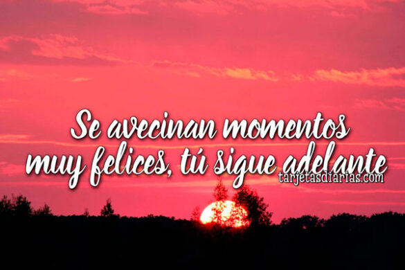 SE AVECINAN MOMENTOS MUY FELICES, TÚ SIGUE ADELANTE