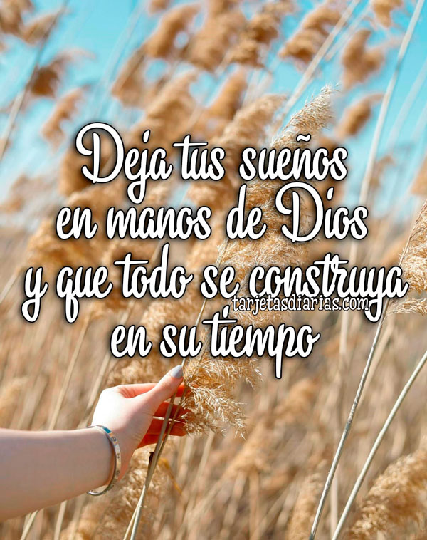 DEJA TUS SUEÑOS EN MANOS DE DIOS Y QUE TODO SE CONSTRUYA EN SU TIEMPO ...