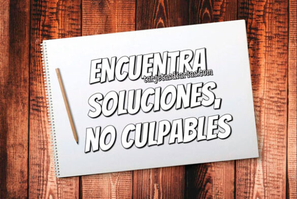 ENCUENTRA SOLUCIONES, NO CULPABLES