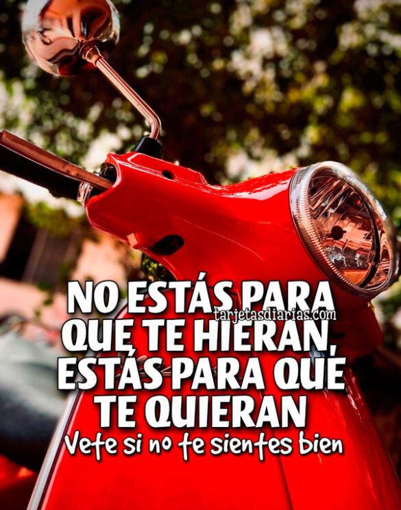 NO ESTÁS PARA QUE TE HIERAN, ESTÁS PARA QUE TE QUIERAN
