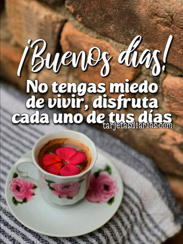 ¡BUENOS DÍAS! NO TENGAS MIEDO DE VIVIR, DISFRUTA CADA UNO DE TUS DÍAS