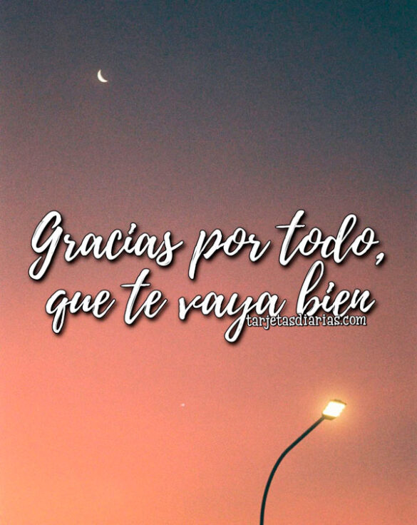 GRACIAS POR TODO, QUE TE VAYA MUY BIEN