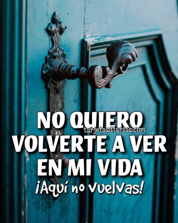 NO QUIERO VOLVERTE A VER EN MI VIDA