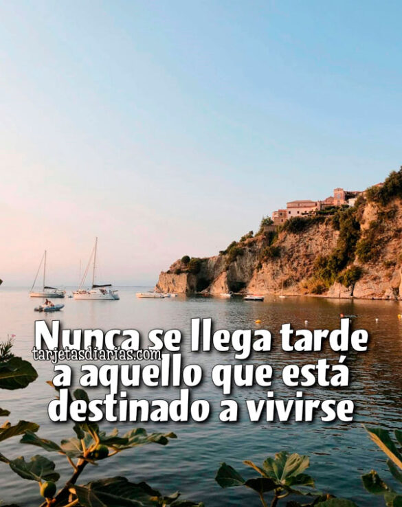 NUNCA SE LLEGA TARDE A AQUELLO QUE ESTÁ DESTINADO A VIVIRSE