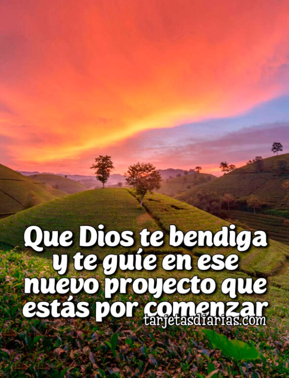 QUE DIOS TE BENDIGA Y TE GUÍE EN ESE NUEVO PROYECTO QUE ESTÁS POR COMENZAR