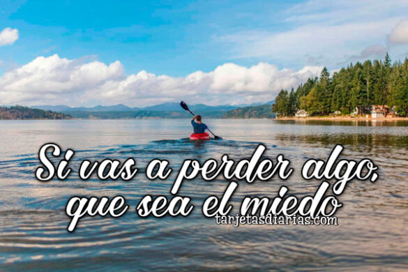 SI VAS A PERDER ALGO, QUE SEA EL MIEDO