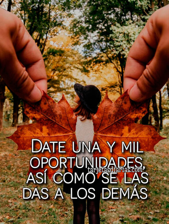 DATE UNA Y MIL OPORTUNIDADES, ASÍ COMO SE LAS DAS A LOS DEMÁS