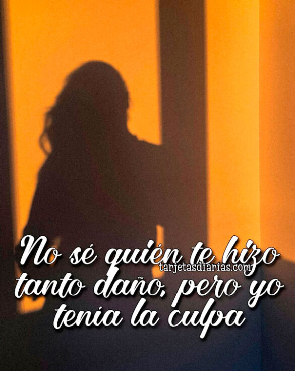 NO SÉ QUIÉN TE HIZO TANTO DAÑO, PERO YO NO TENÍA LA CULPA