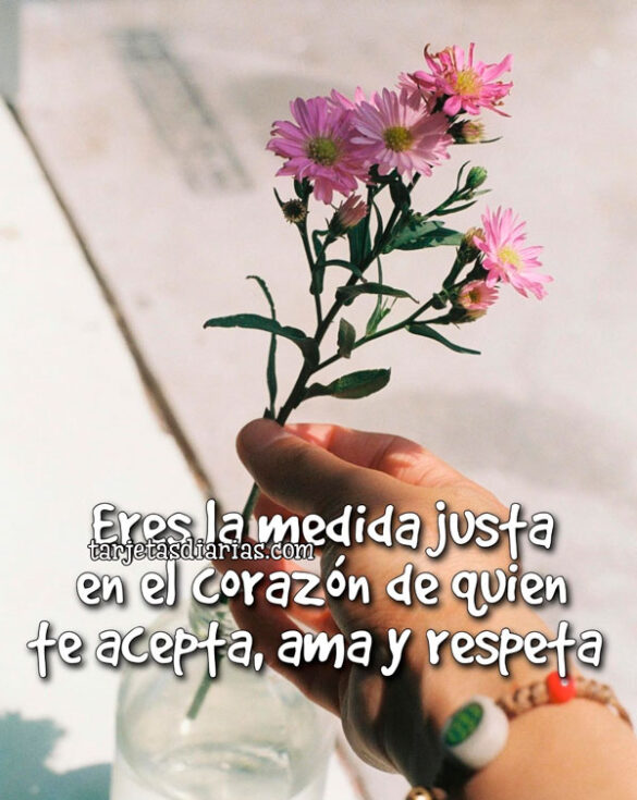 ERES LA MEDIDA JUSTA EN EL CORAZÓN DE QUIEN TE ACEPTA, AMA Y RESPETA