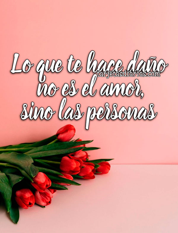 LO QUE TE HACE DAÑO NO ES EL AMOR, SINO LAS PERSONAS - Tarjetas Diarias