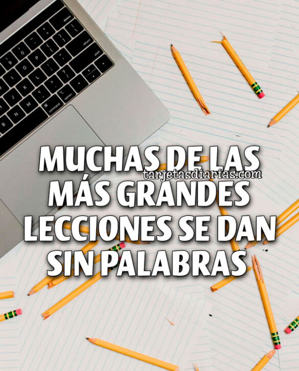 MUCHAS DE LAS MÁS GRANDES LECCIONES SE DAN SIN PALABRAS