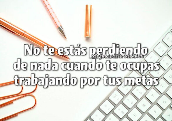 NO TE ESTÁS PERDIENDO DE NADA CUANDO TE OCUPAS TRABAJANDO POR TUS METAS