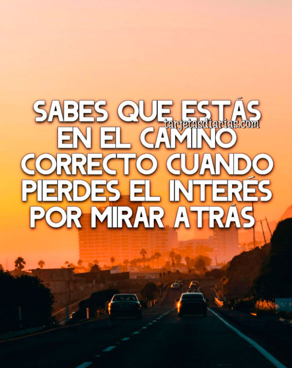 SABES QUE ESTÁS EN EL CAMINO CORRECTO CUANDO PIERDES EL INTERÉS POR MIRAR ATRÁS