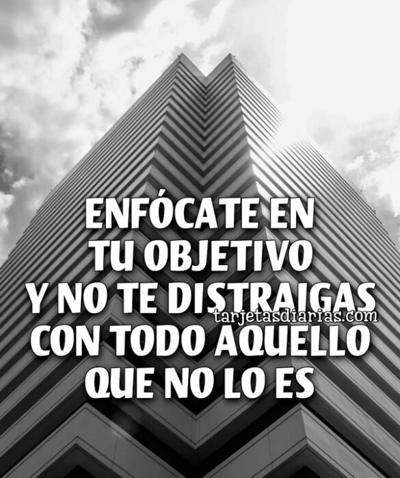 ENFÓCATE EN TU OBJETIVO Y NO TE DISTRAIGAS CON TODO AQUELLO QUE NO LO ES
