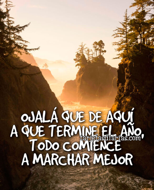 OJALÁ QUE DE AQUÍ A QUE TERMINE EL AÑO, TODO COMIENCE A MARCHAR MEJOR