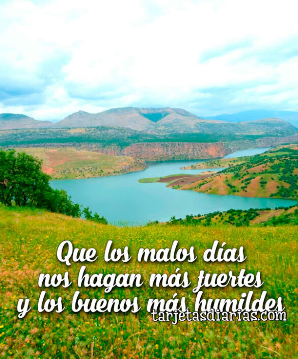 QUE LOS MALOS DÍAS NOS HAGAN MÁS FUERTES Y LOS BUENOS MÁS HUMILDES