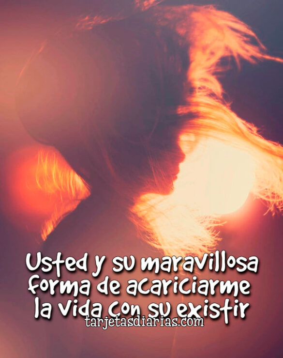 USTED Y SU MARAVILLOSA FORMA DE ACARICIARME LA VIDA CON SU EXISTIR