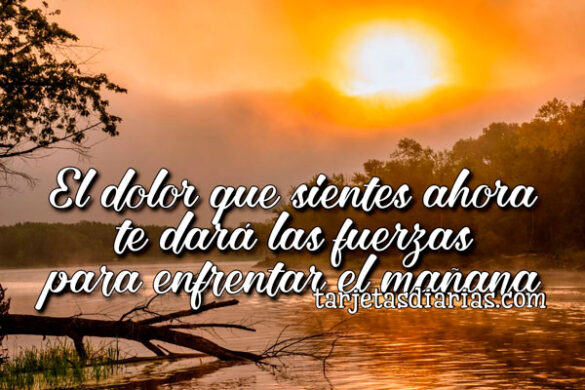 EL DOLOR QUE SIENTES AHORA, TE DARÁ LAS FUERZAS PARA ENFRENTAR EL MAÑANA