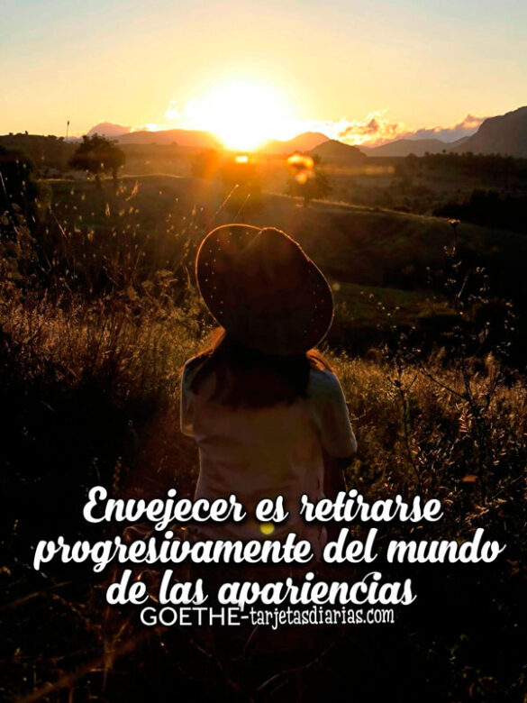 ENVEJECER ES RETIRARSE PROGRESIVAMENTE DEL MUNDO DE LAS APARIENCIAS