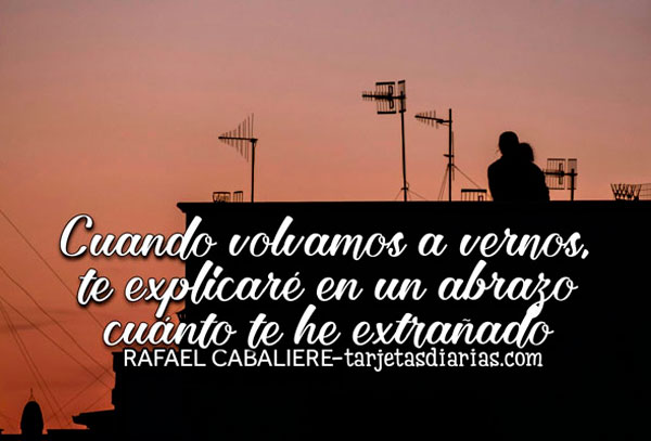 CUANDO VOLVAMOS A VERNOS, TE EXPLICARÉ EN UN ABRAZO CUÁNTO TE HE ...