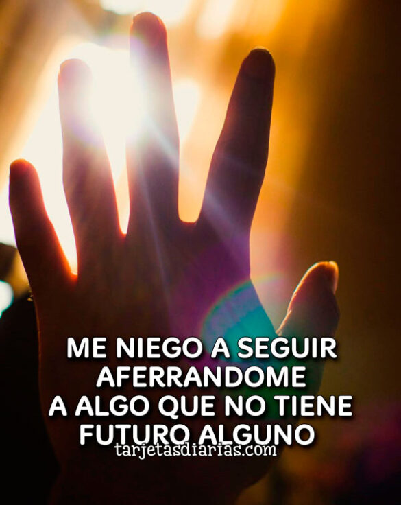 ME NIEGO A SEGUIR AFERRANDOME A ALGO QUE NO TIENE FUTURO ALGUNO