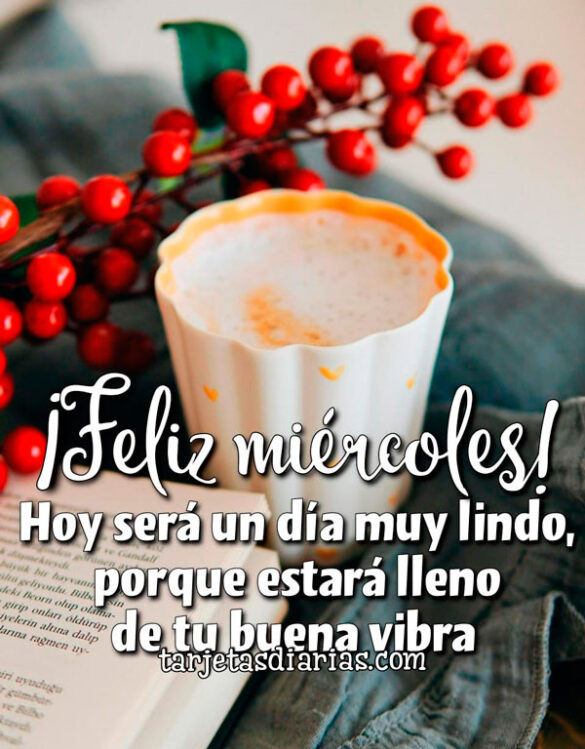 ¡FELIZ MIÉRCOLES! HOY SERÁ UN DÍA MUY LINDO, PORQUE ESTARÁ LLENO DE TU BUENA VIBRA