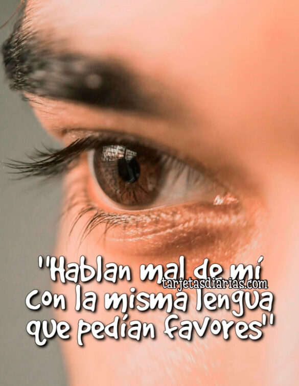 “HABLAN MAL DE MI CON LA MISMA LENGUA QUE PEDÍAN FAVORES”