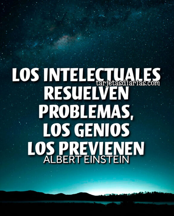 LOS INTELECTUALES RESUELVEN PROBLEMAS, LOS GENIOS LOS PREVIENEN