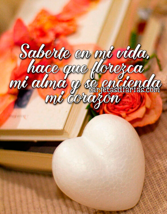 SABERTE EN MI VIDA, HACE QUE FLOREZCA MI ALMA Y SE ENCIENDA MI CORAZÓN