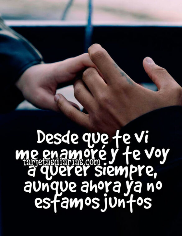 DESDE QUE TE VI ME ENAMORÉ Y TE VOY A QUERER SIEMPRE, AUNQUE AHORA YA NO ESTAMOS JUNTOS