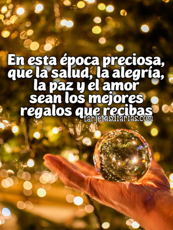 EN ESTA ÉPOCA PRECIOSA, QUE LA SALUD, LA ALEGRÍA, LA PAZ Y EL AMOR SEAN LOS MEJORES REGALOS QUE RECIBAS