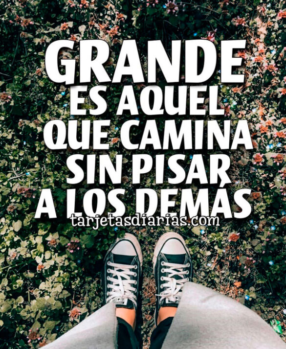 GRANDE ES AQUEL QUE CAMINA SIN PISAR A LOS DEMÁS
