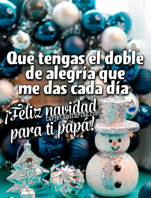 QUE TENGAS EL DOBLE DE ALEGRÍA QUE ME DAS CADA DÍA. ¡FELIZ NAVIDAD PARA TI PAPÁ!