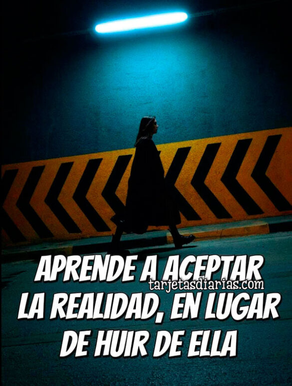 APRENDE A ACEPTAR LA REALIDAD, EN LUGAR DE HUIR DE ELLA