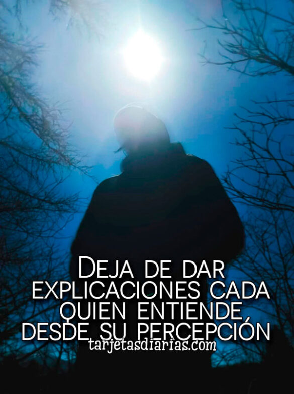 DEJA DE DAR EXPLICACIONES CADA QUIEN ENTIENDE DESDE SU PERCEPCIÓN