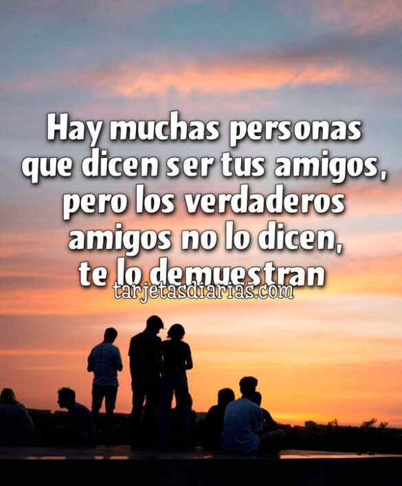 HAY MUCHAS PERSONAS QUE DICEN SER TUS AMIGOS, PERO LOS VERDADEROS AMIGOS NO LO DICEN, TE LO DEMUESTRAN