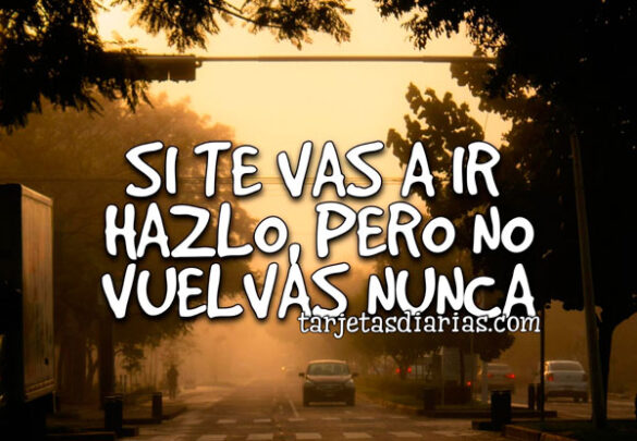 SI TE VAS A IR HAZLO, PERO NO VUELVAS NUNCA