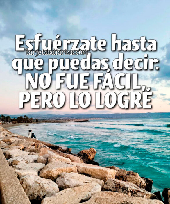 ESFUÉRZATE HASTA QUE PUEDAS DECIR: NO FUE FÁCIL, PERO LO LOGRÉ