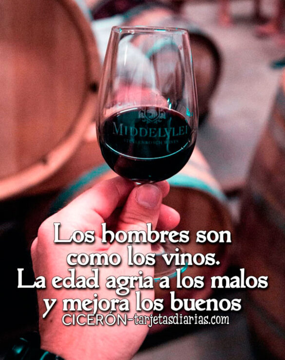 LOS HOMBRES SON COMO LOS VINOS. LA EDAD AGRIA A LOS MALOS Y MEJORA LOS BUENOS