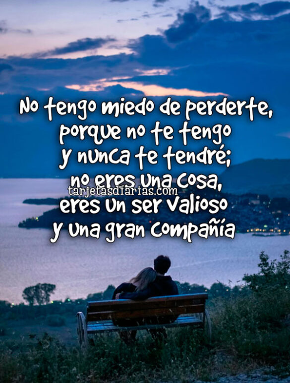 NO TENGO MIEDO DE PERDERTE PORQUE NO TE TENGO Y NUNCA TE TENDRÉ