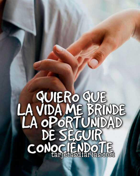 QUIERO QUE LA VIDA ME BRINDE LA OPORTUNIDAD DE SEGUIR CONOCIÉNDOTE